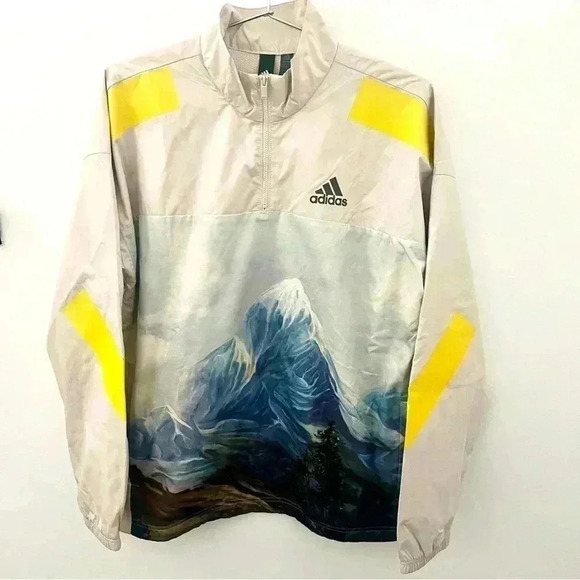 Adidas | Snow Graphic 1/4 Zip Pullover - Cream / Sz S - Picture 6 of 11